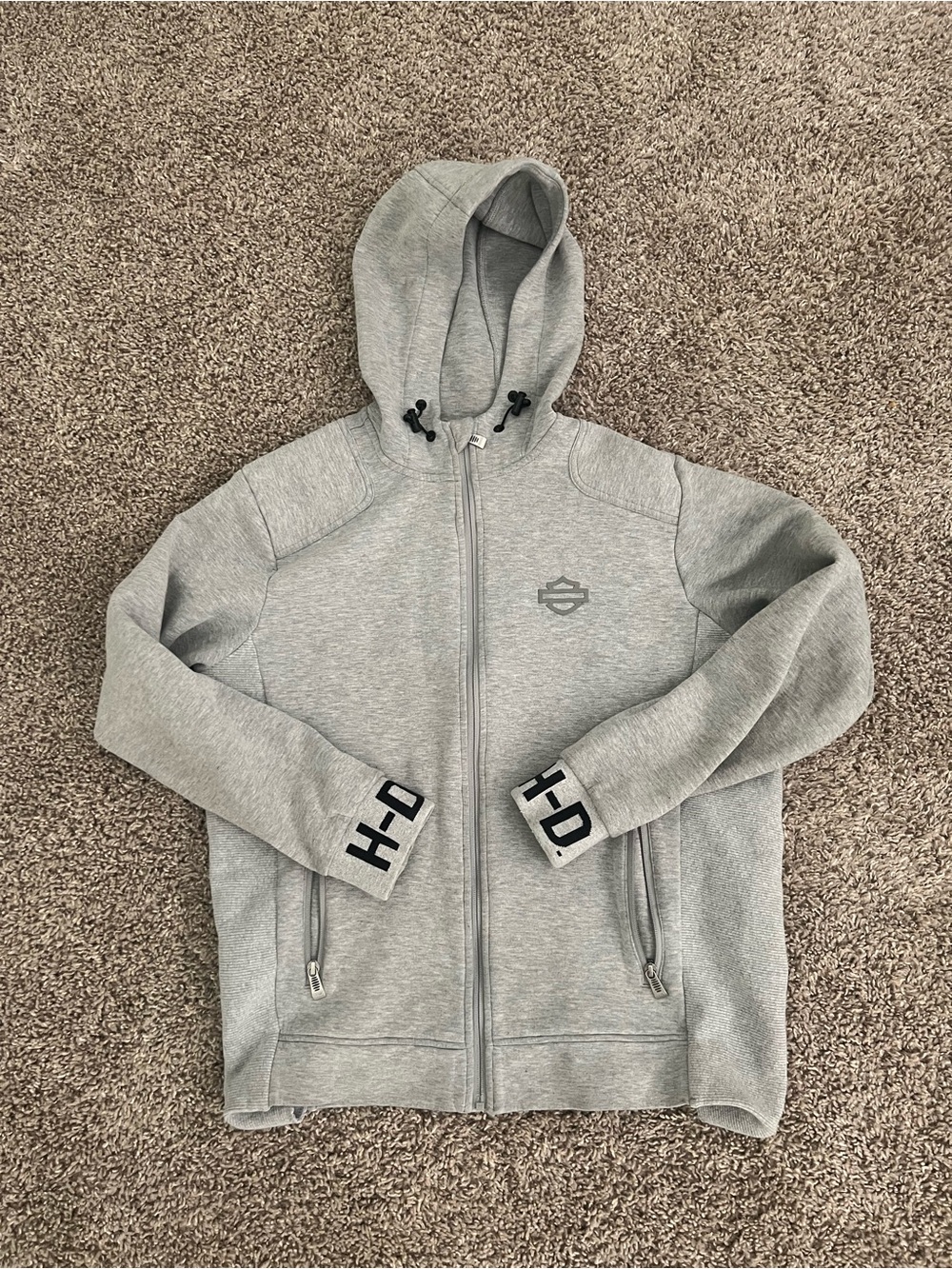 Harley-Davidson Light Gray Full-Zip Hooded Sweatshirt